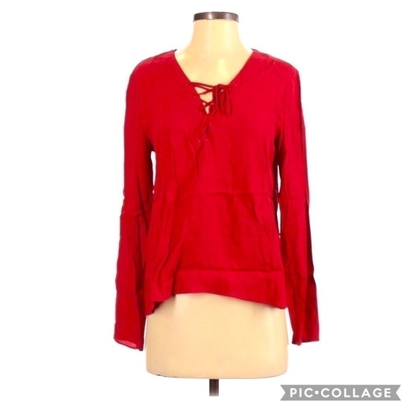 Wilfred Tops - Wilfred Free Lace Up Long Sleeve Tie Neck Blouse